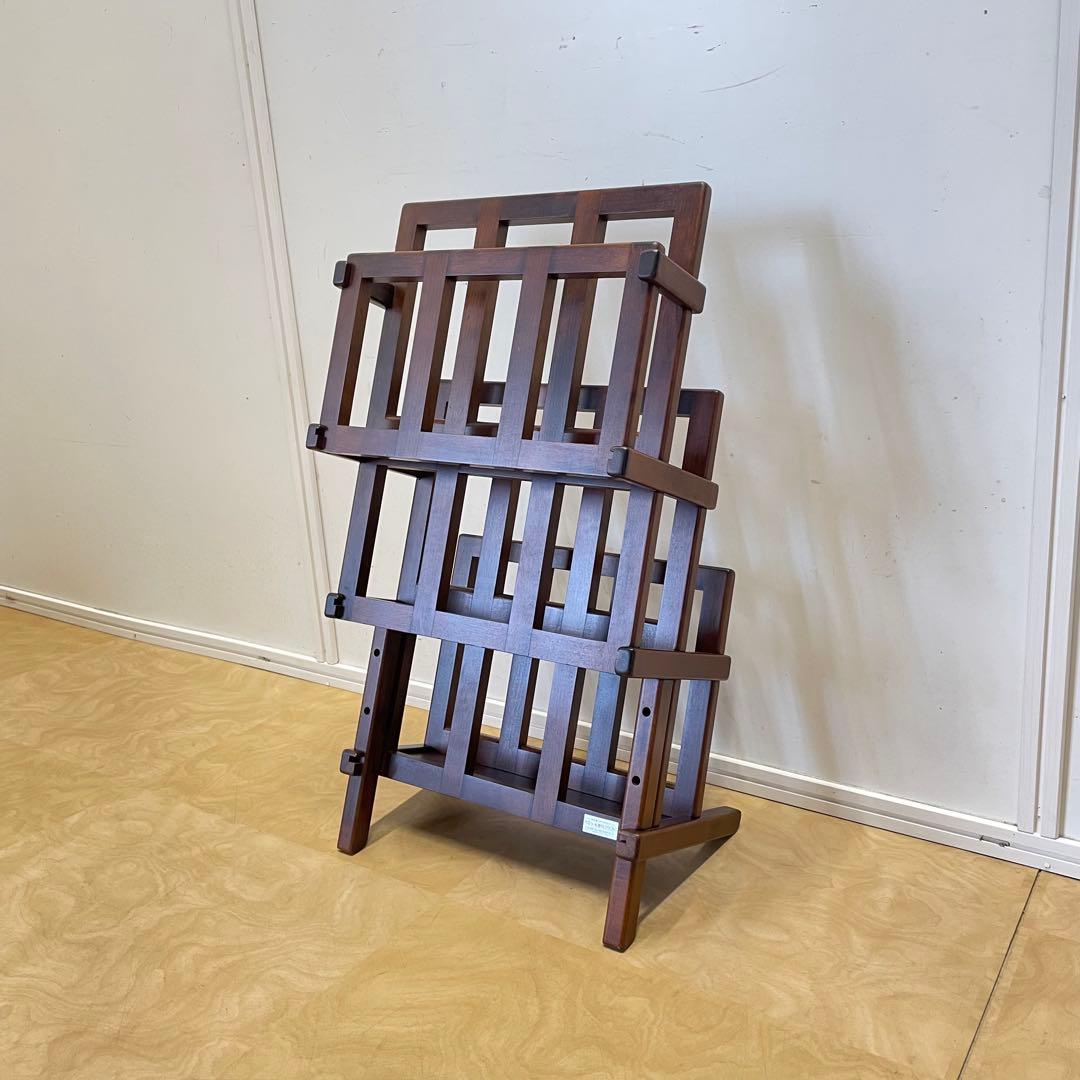 豊岡クラフト ３段マガジンラック ブックスタンド 雑誌立て 本立て 木製 ウッド