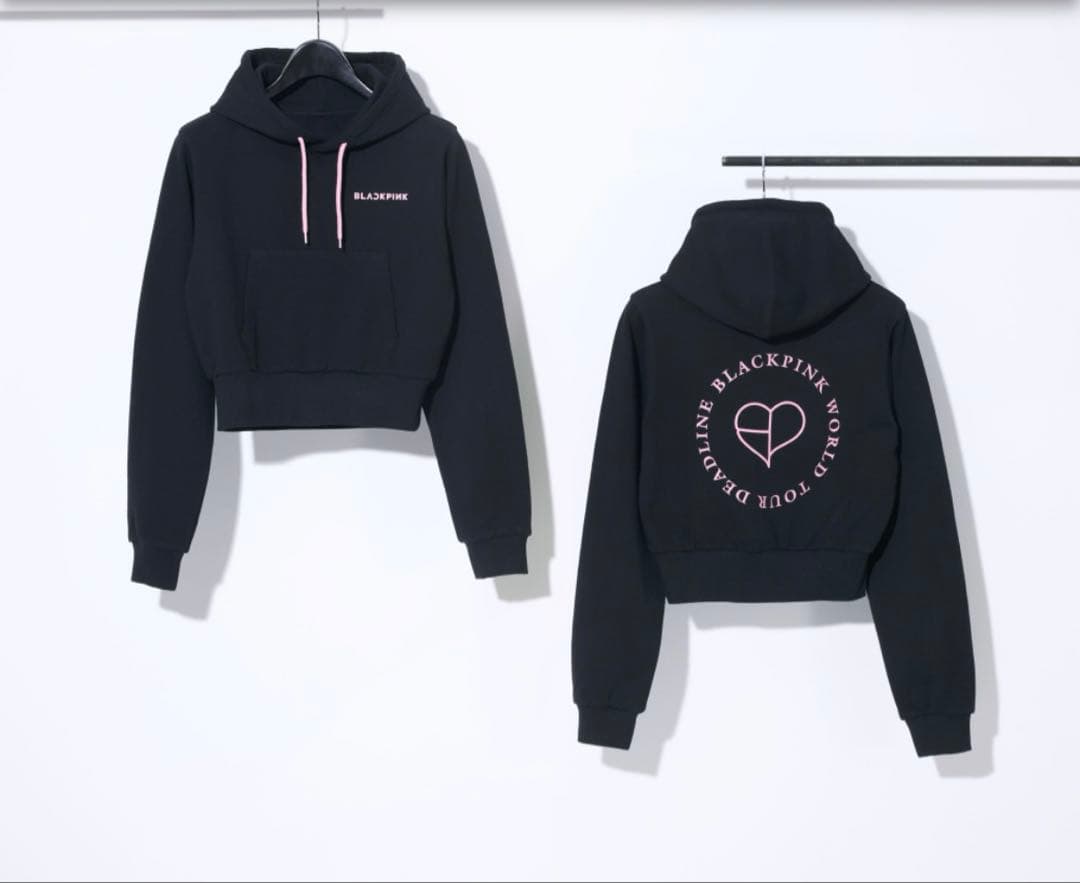 BLACKPINK DEADLINEプルオーバーフーディ ブラック ショート - メルカリ