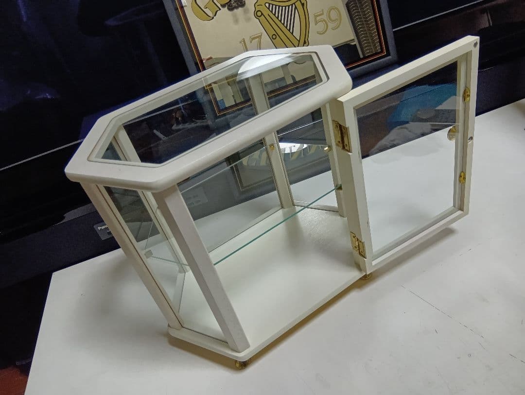 1980's フランス 真鍮 金具 キュリオケース テーブル ディスプレイケース