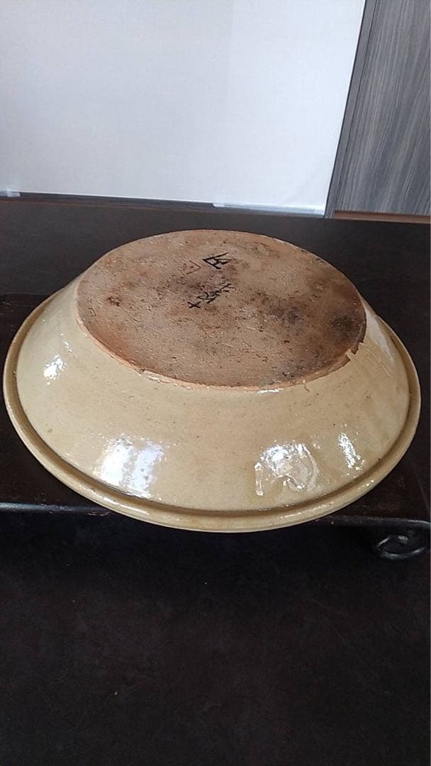 瀬戸石皿 瀬戸焼 アンティーク 古道具 茶道具 黄瀬戸 古民芸 煎茶器