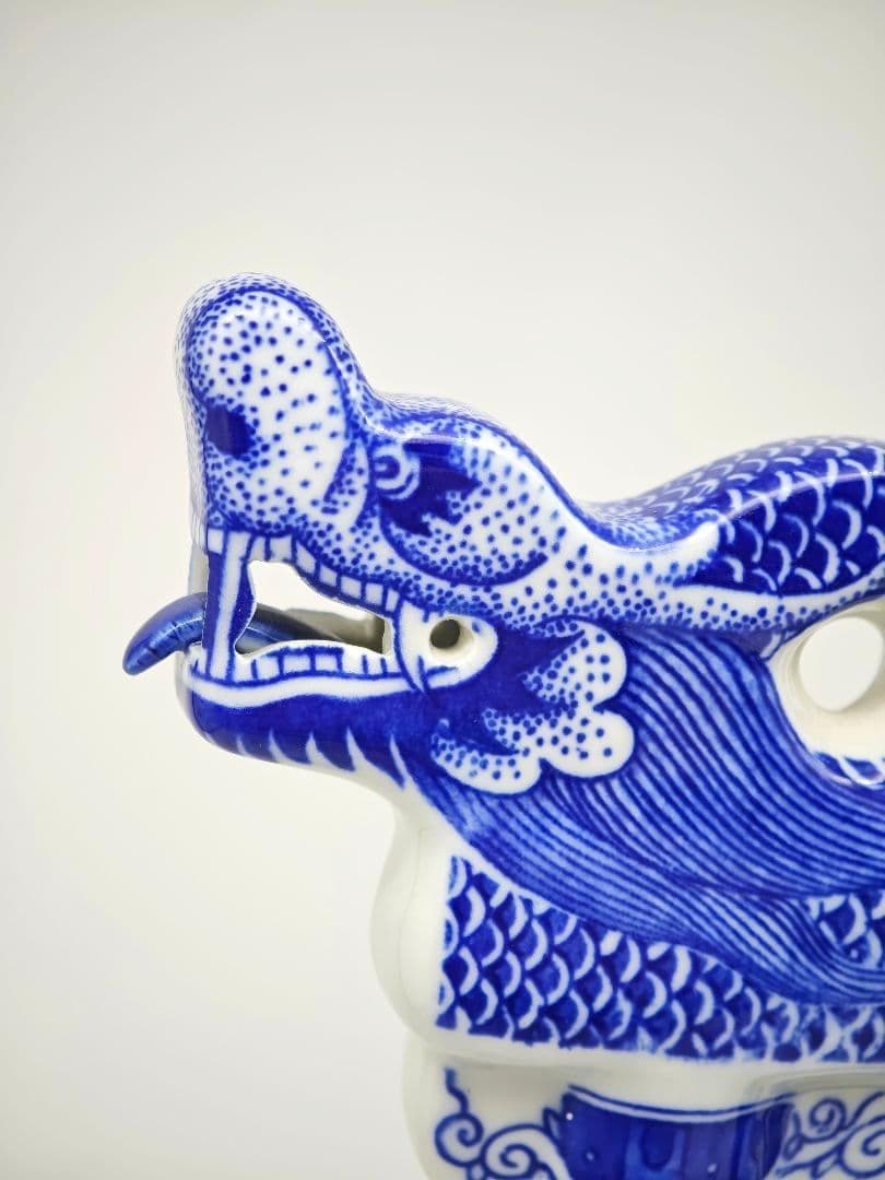 青花 磁器 書道筆掛け 筆置き 中国美術 龍柄 希少 - メルカリ