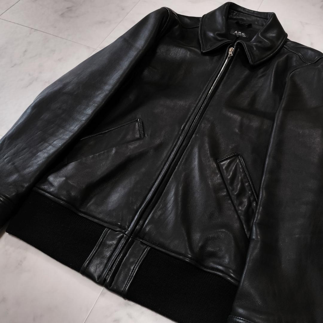 名作 A.P.C. MOTO BLOUSON モトブルゾン XS S~M 羊革