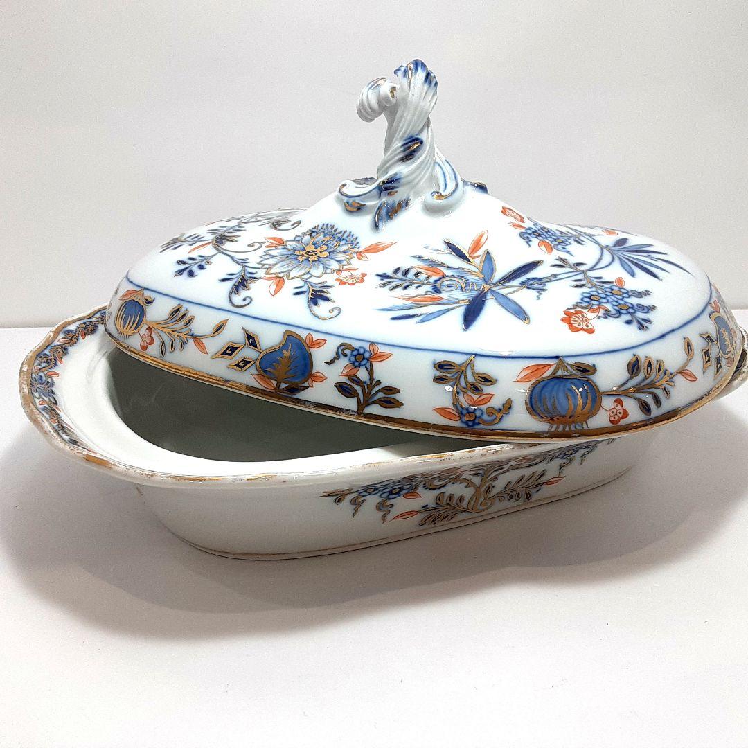 s144-2 オールドマイセン ボタン双剣 朱金オニオン ベジタブルボール