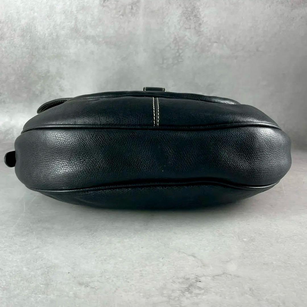 【美品】LOEWE ロエベ ショルダーバッグ アナグラム 1846 レザー 黒