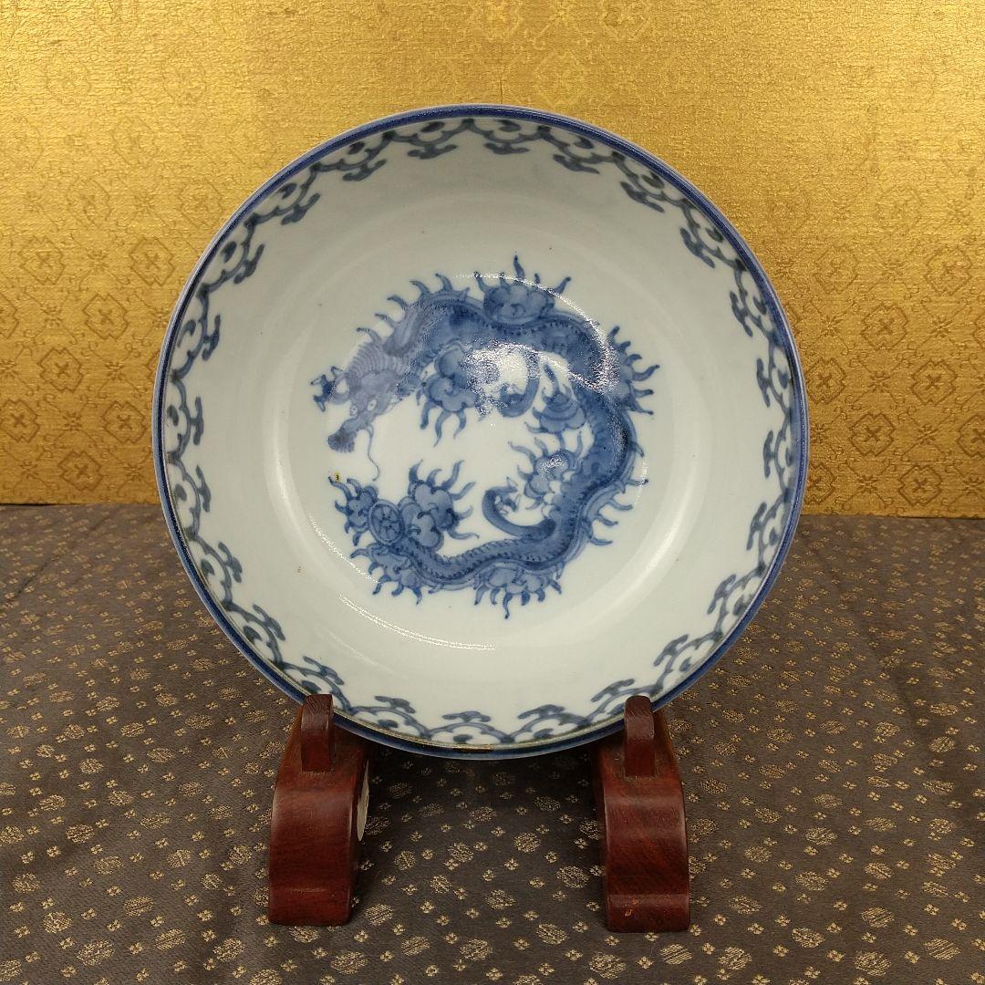 古伊万里 染付 瓔珞 団龍文 なます皿 - メルカリ