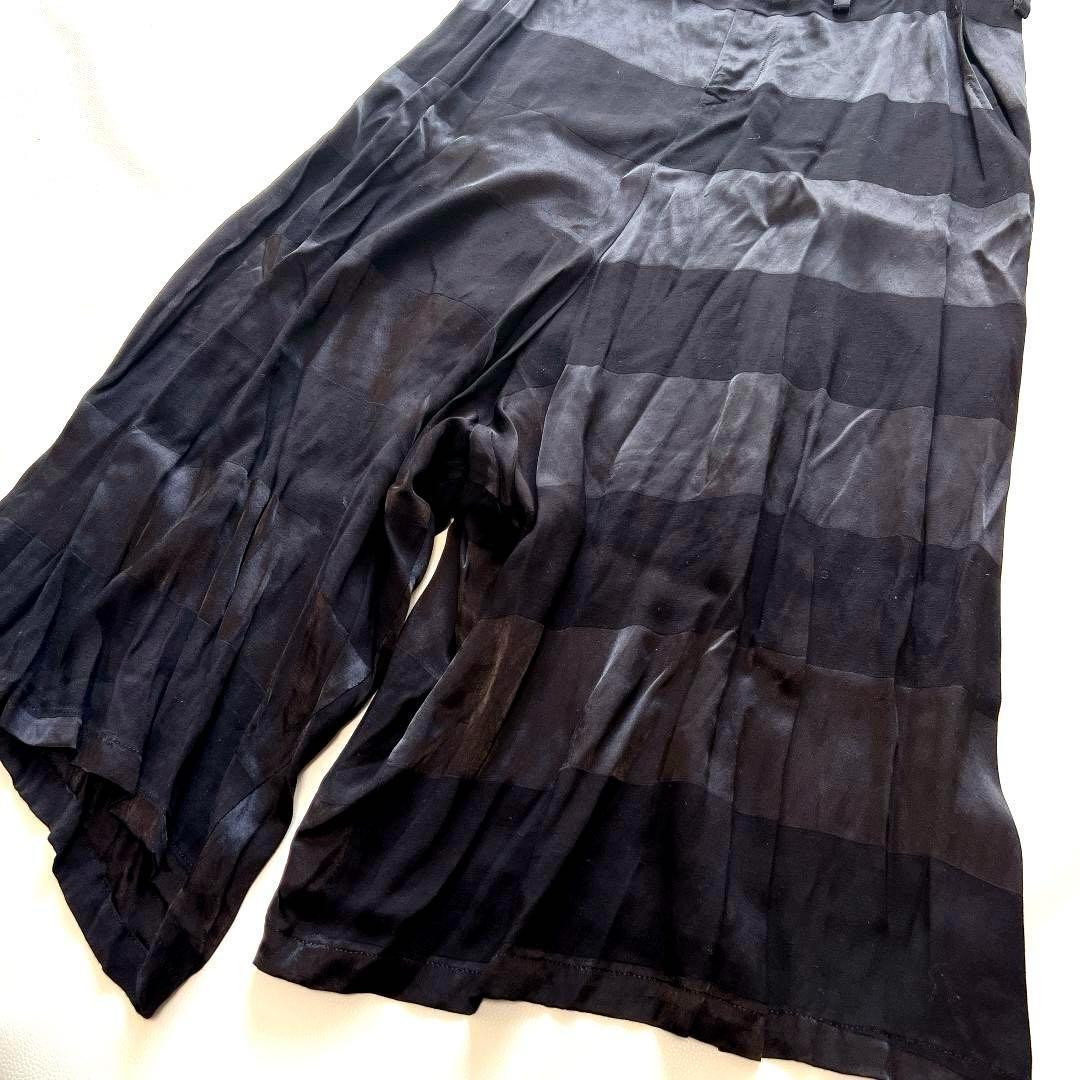 Y's ワイズ ヨウジヤマモト 変形 とろみ ボーダー ワイド サルエルパンツ