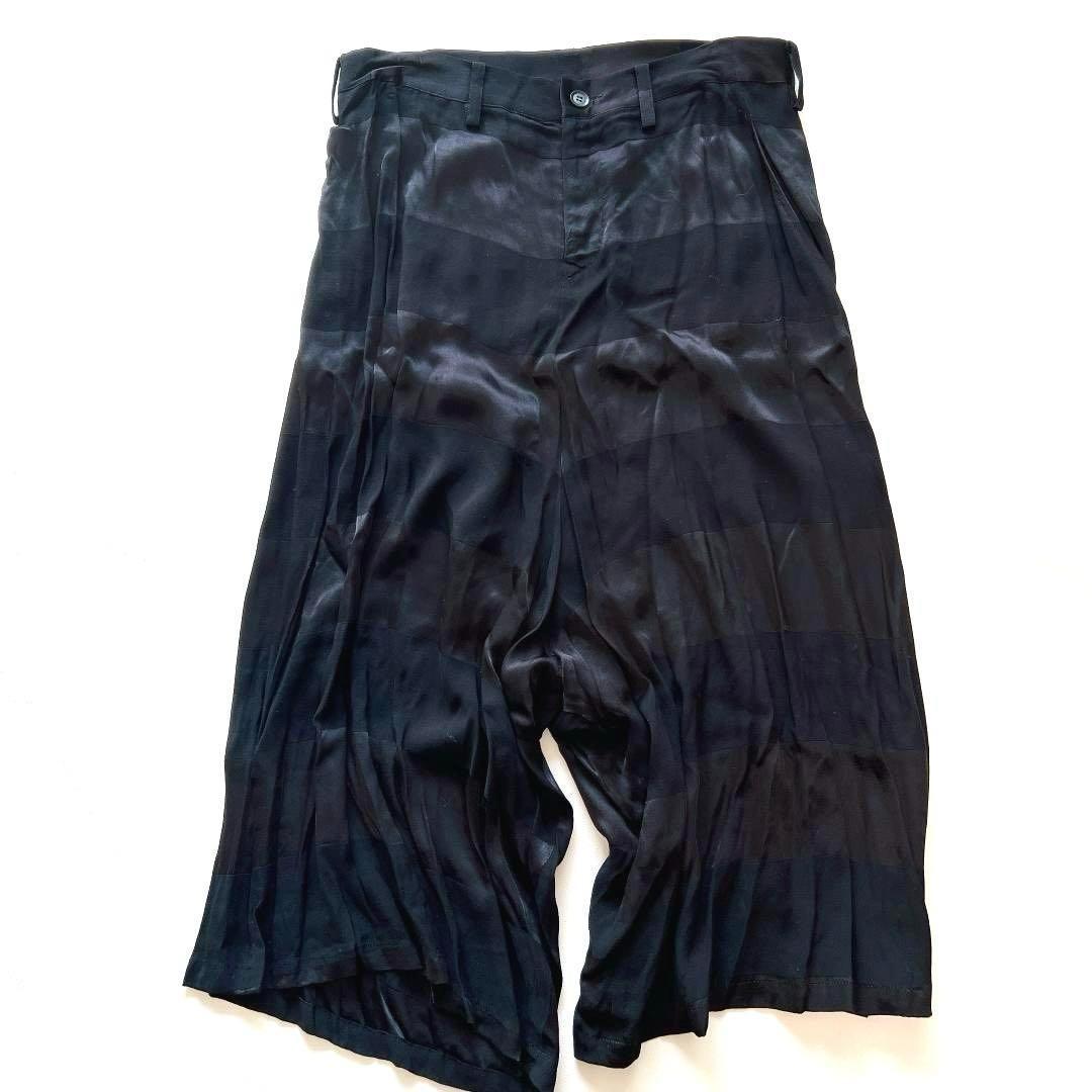 Y's ワイズ ヨウジヤマモト 変形 とろみ ボーダー ワイド サルエルパンツ