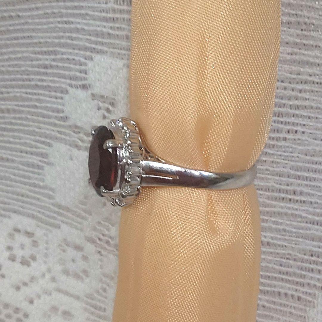 プラチナ　ガーネットリング