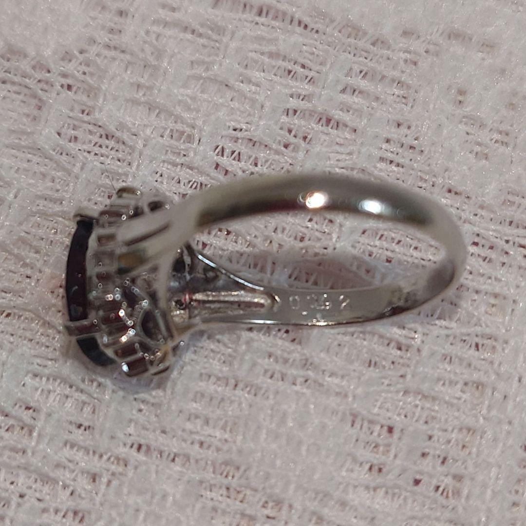 プラチナ　ガーネットリング