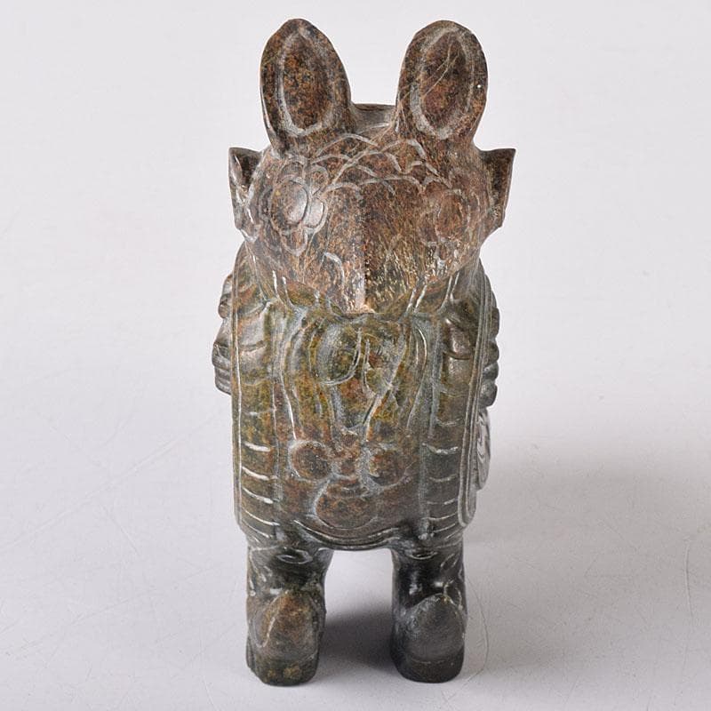 中国 玉石彫刻 神獣型壷 V R8307