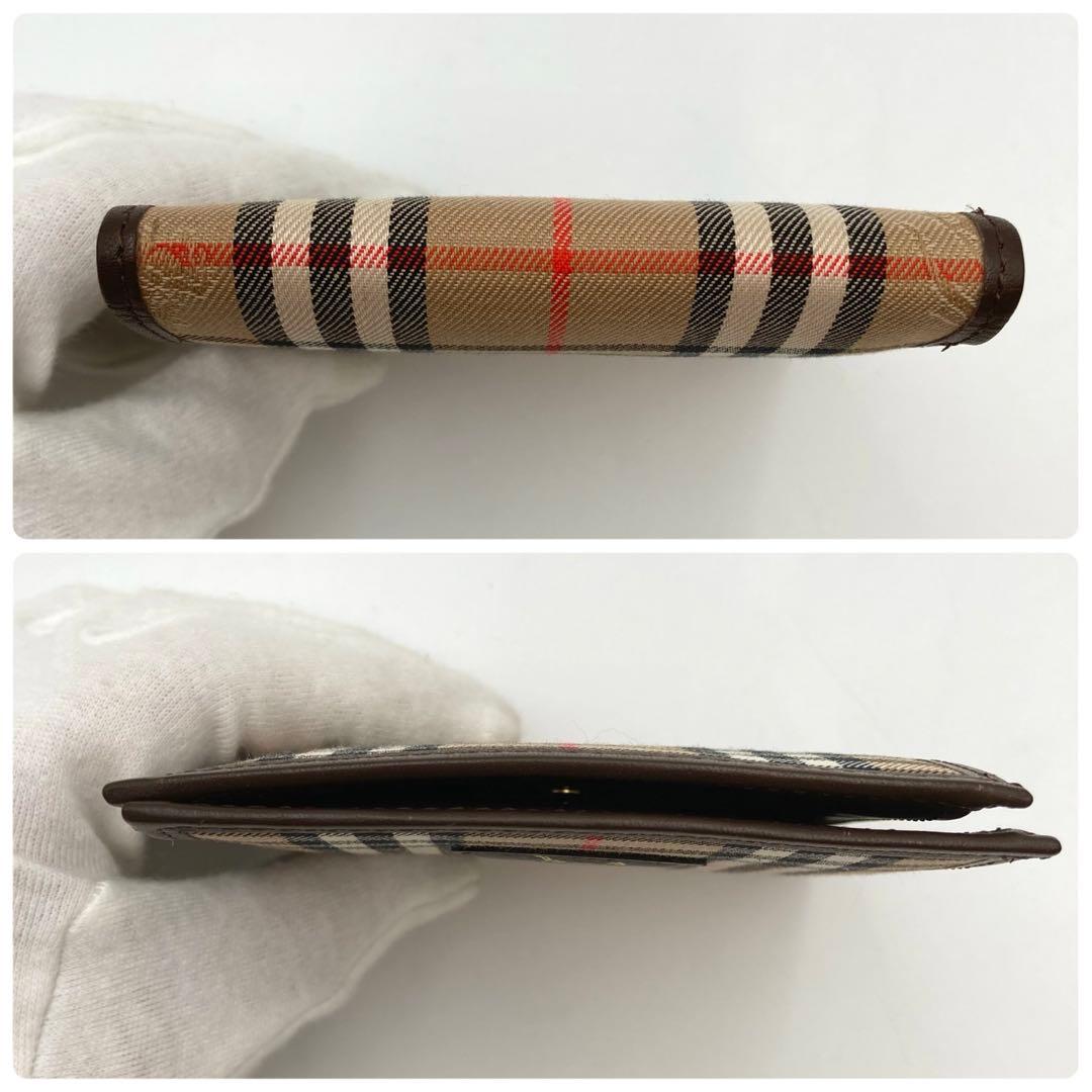 タコ様専用✨ BURBERRY 二つ折り財布 ノバチェック シャドーホース 茶色