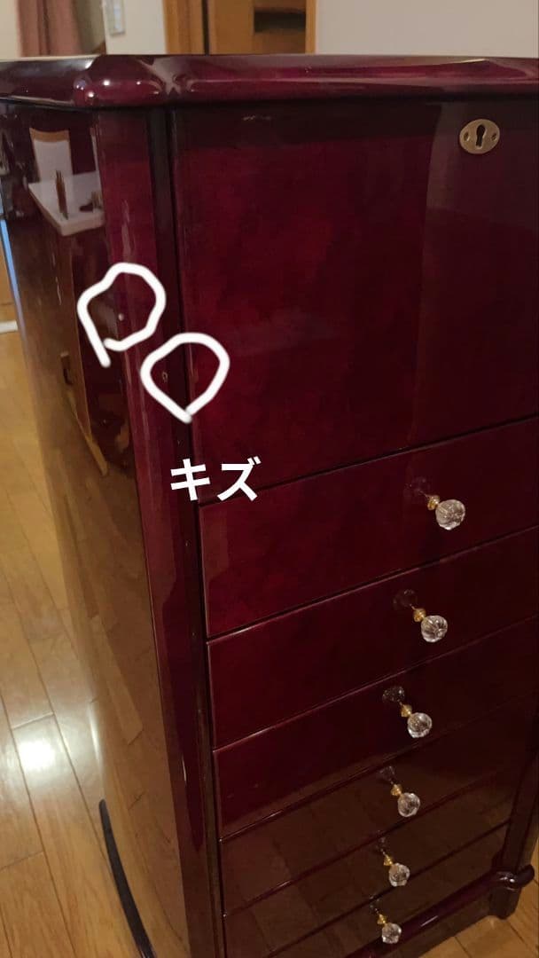 ジュエリーボックス チェスト ワインレッド 三越