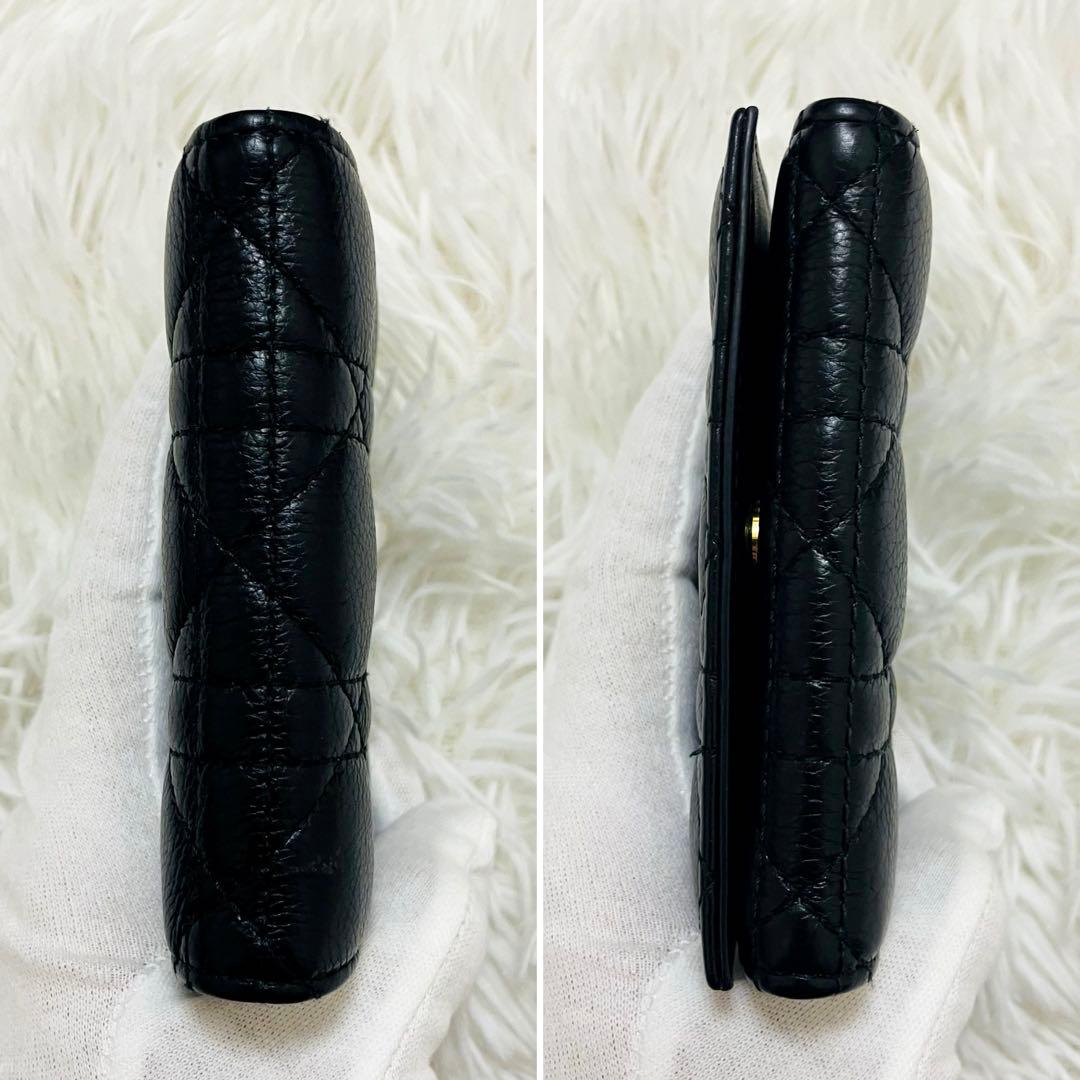 ディオール✨二つ折り財布 ケース グレインレザー カロ ブラック 現行