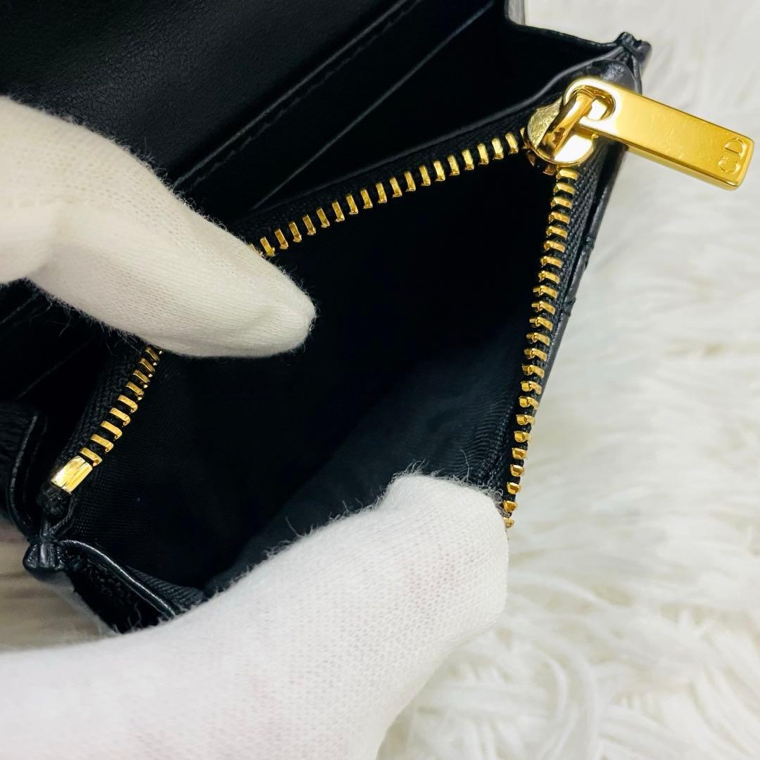 ディオール✨二つ折り財布 ケース グレインレザー カロ ブラック 現行