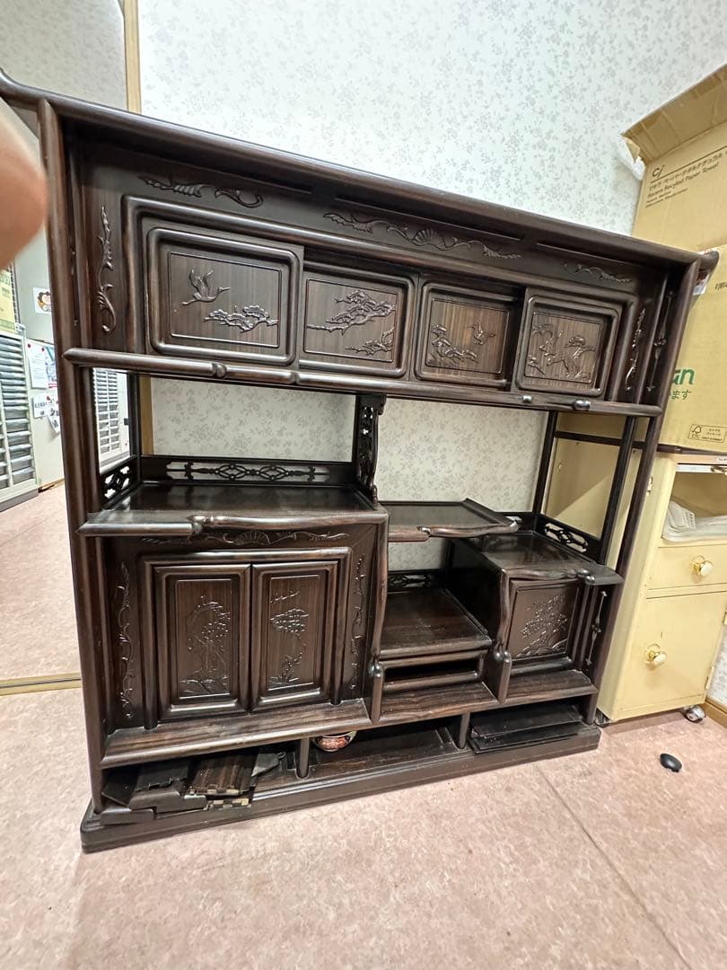 ベストセラー 商品ホビー・楽器・アート - 黒檀 収納棚 違い棚 木製