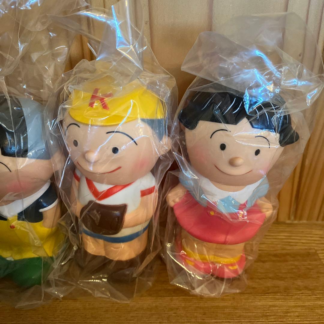サザエさん家族ソフビ貯金箱 レトロ サザエさん一家 貯金箱 7点セット