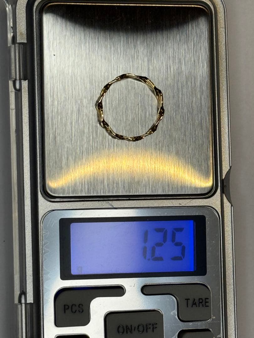 K18YG地金リング　12号