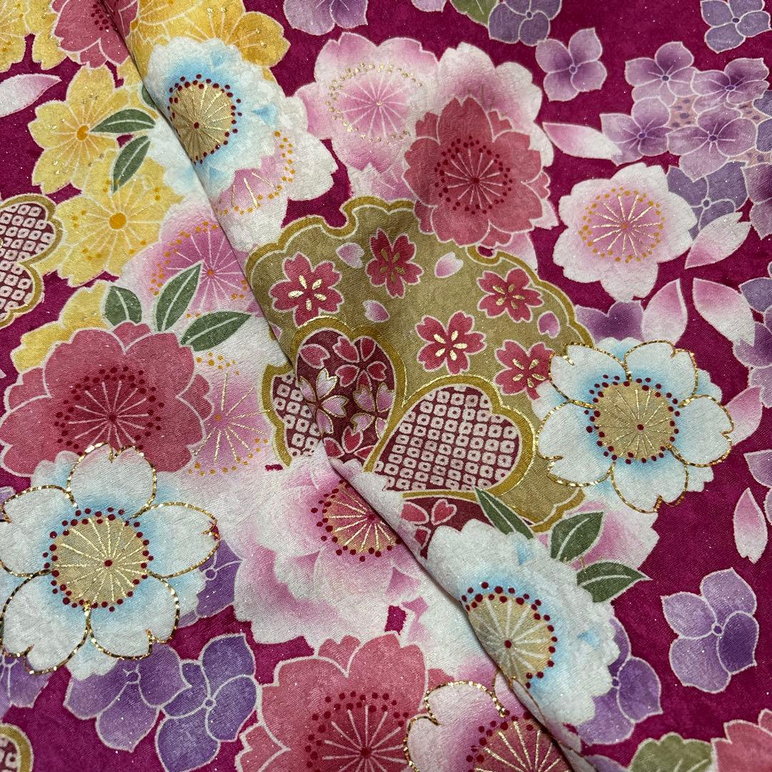 6/25】振袖☆桜・紫陽花柄（紫色）