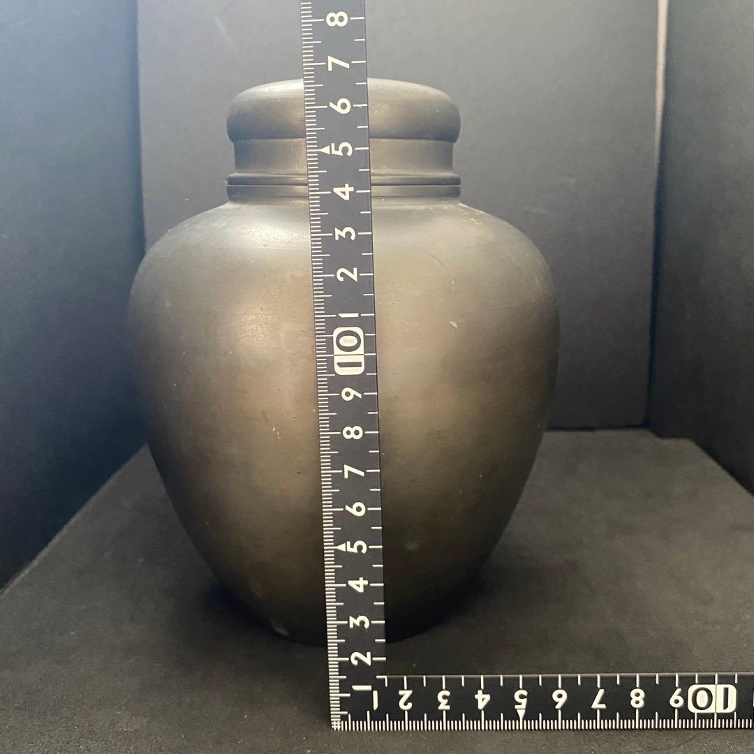 古錫 御錫屋天下一美作守 茶筒 茶入 茶壷 煎茶 茶道具 茶