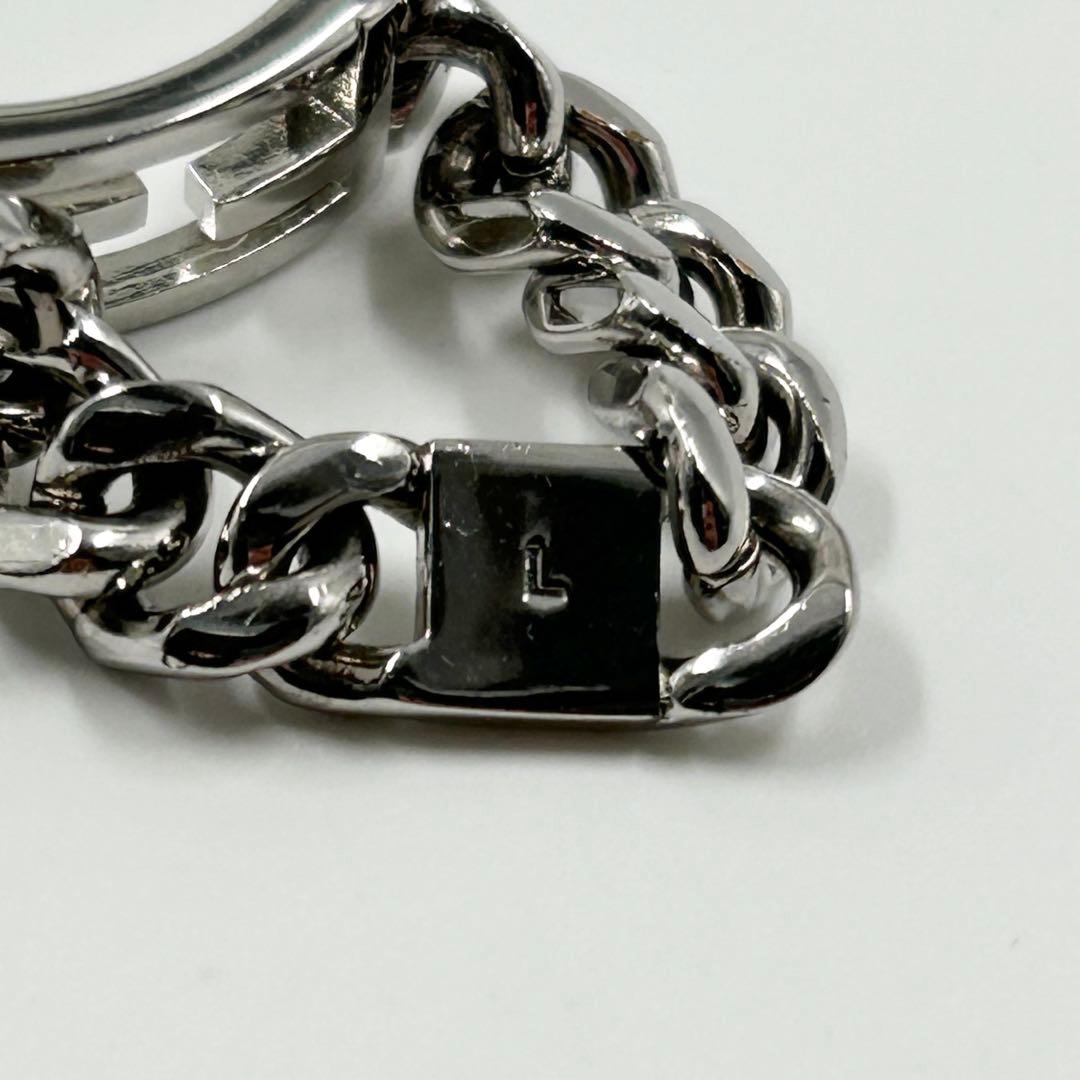 美品✨　フェンディ　バゲット　チェーンリング　ロゴ　FF シルバー　ロゴ　L