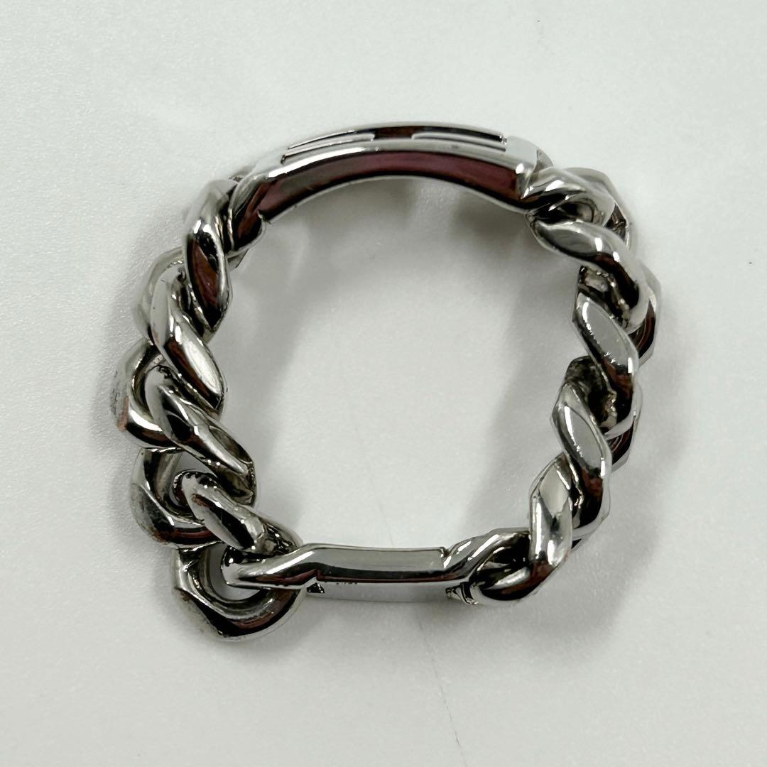 美品✨　フェンディ　バゲット　チェーンリング　ロゴ　FF シルバー　ロゴ　L