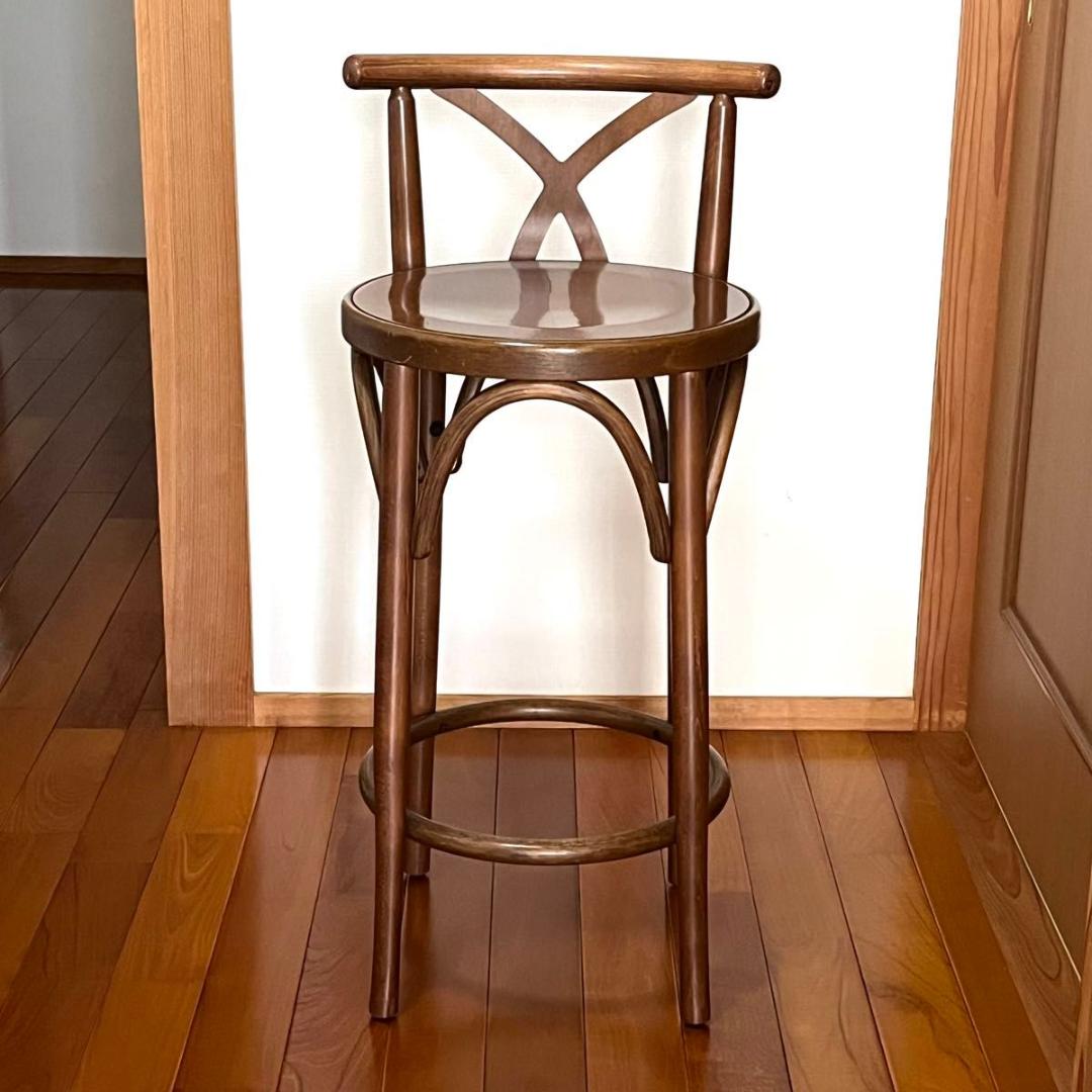 アダル ADAL ハイスツール カウンターチェア 木製 古道具 椅子 二脚セット