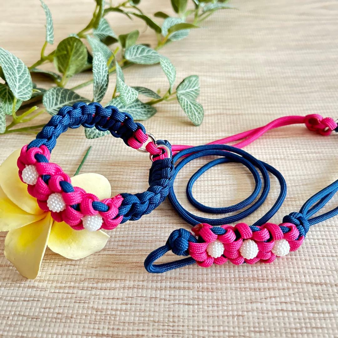 パラコードリード&首輪一体型ハーフチョークNo.118