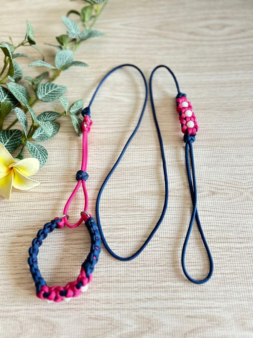 パラコードリード&首輪一体型ハーフチョークNo.118