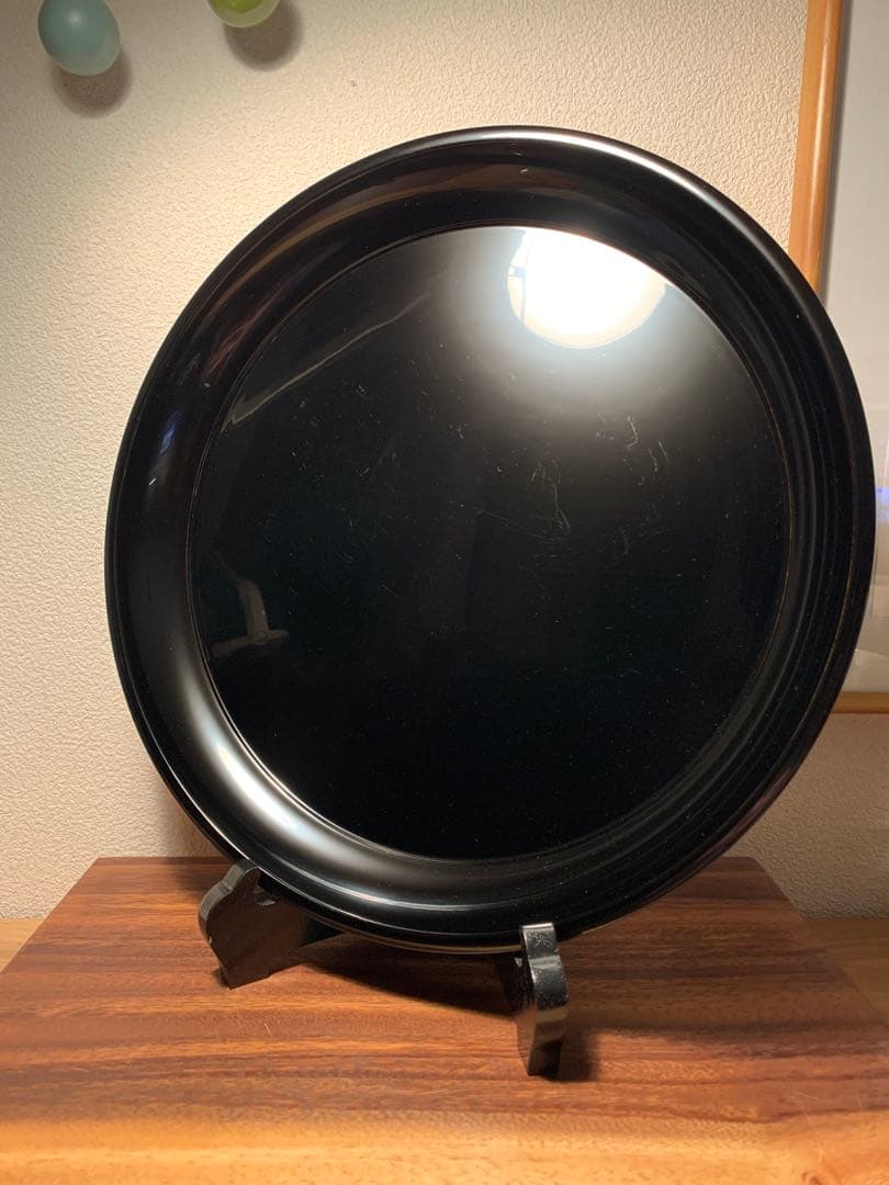 大圓盆 堅地本漆塗 漆器 茶道 裏千家 箱付き 本