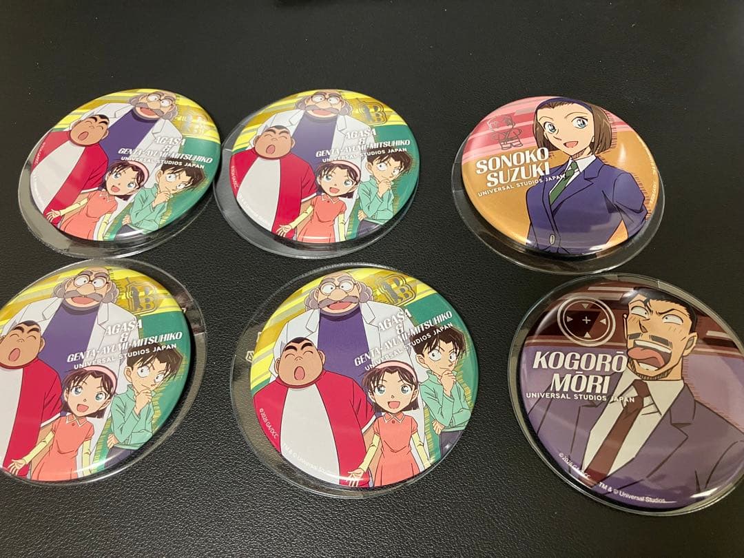 USJ 名探偵コナン コレクタブル 缶バッジ 鈴木園子 毛利小五郎 少年