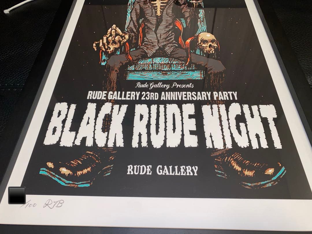ロッキンジェリービーン　BLACK RUDE NIGHT ポスター額付き