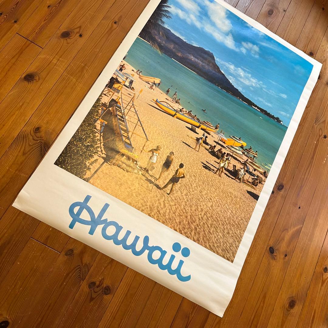 未使用品70sオリジナルhawaii ハワイ観光局プロモーションポスターワイキキ