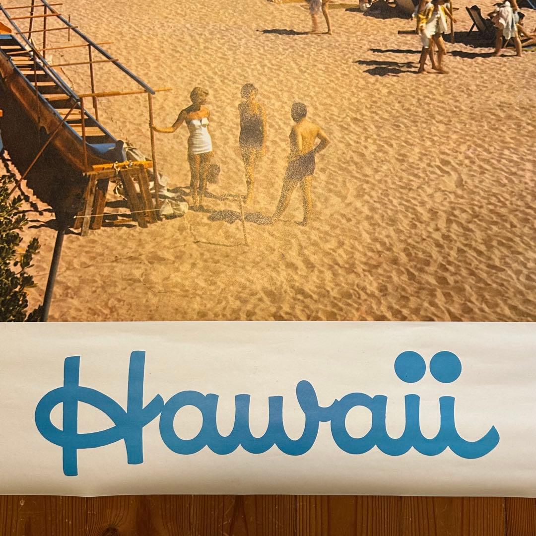 未使用品70sオリジナルhawaii ハワイ観光局プロモーションポスターワイキキ