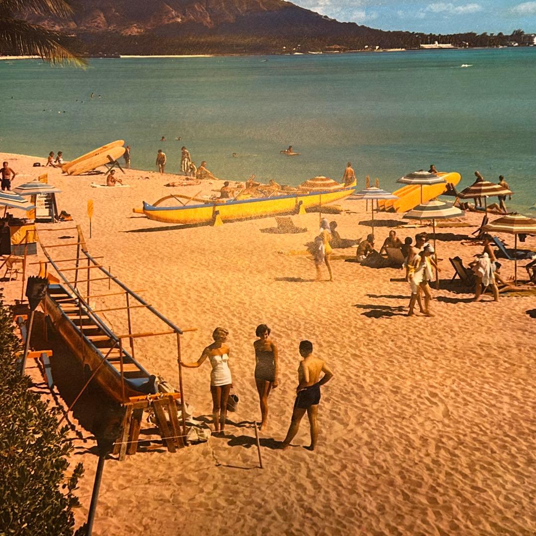 未使用品70sオリジナルhawaii ハワイ観光局プロモーションポスターワイキキ