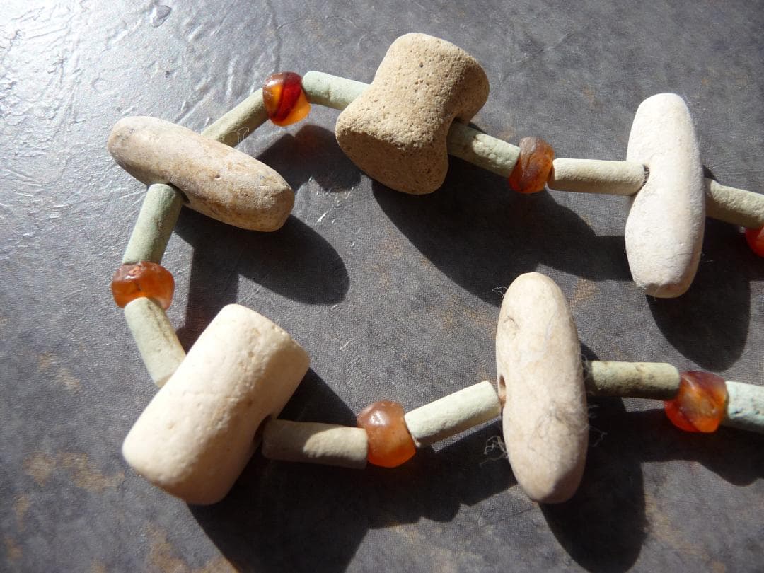 年末セール】古代 ファイアンスビーズ オリジナル ネックレス連