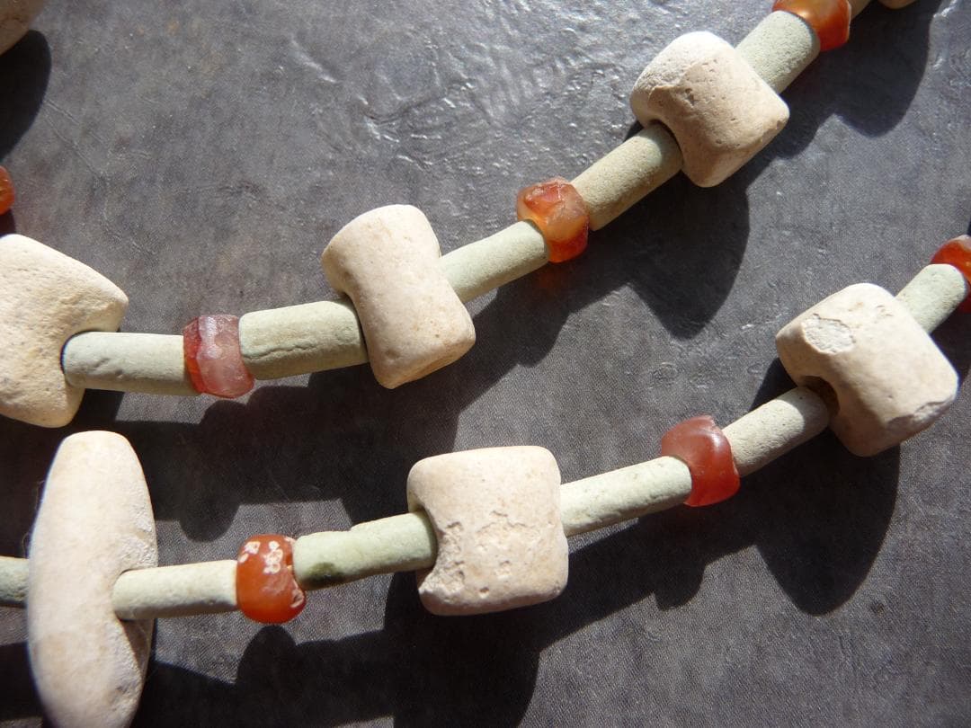 年末セール】古代 ファイアンスビーズ オリジナル ネックレス連