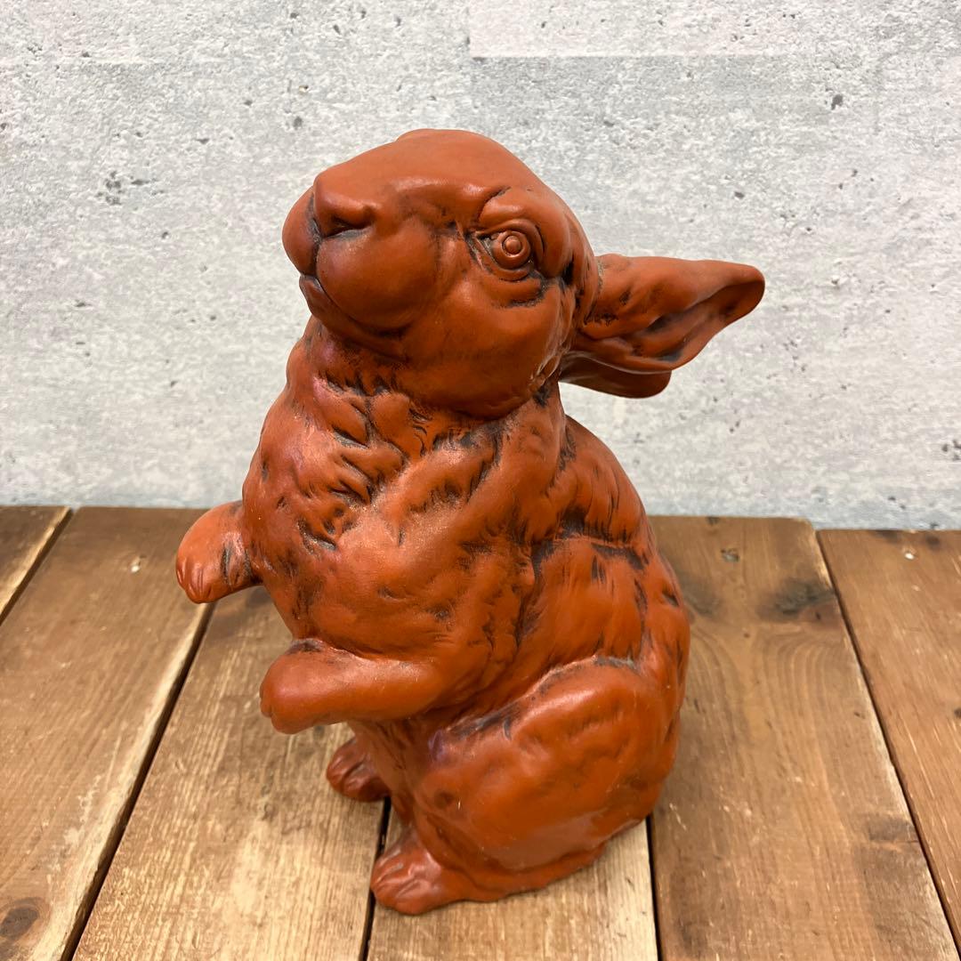 ラビット兎陶器オブジェ置物インテリア工芸品美術品A1123