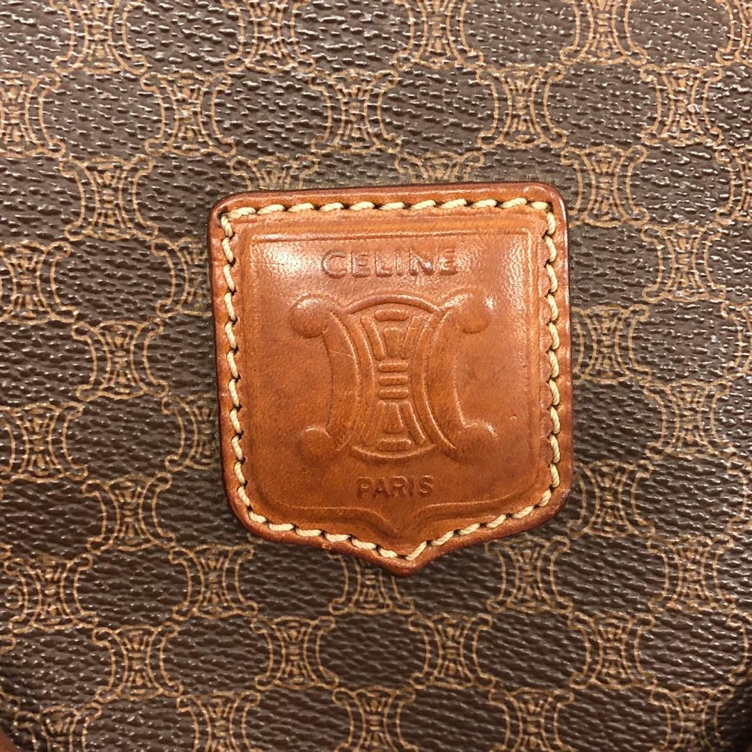 CELINE マカダム ハンドバッグブラウン