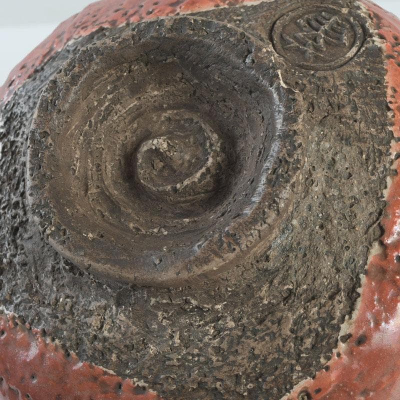 茶道具 芳幽軒 加藤石春作 立田錦 赤楽茶碗 共箱 V