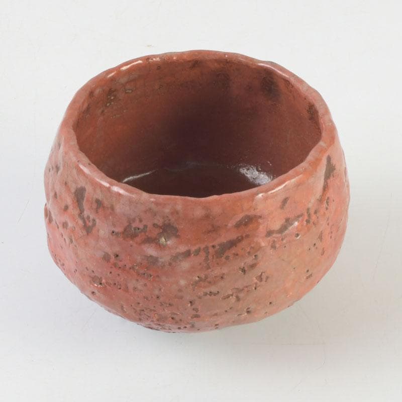 茶道具 芳幽軒 加藤石春作 立田錦 赤楽茶碗 共箱 V