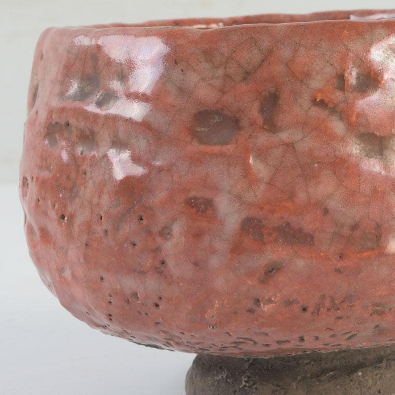 茶道具 芳幽軒 加藤石春作 立田錦 赤楽茶碗 共箱 V