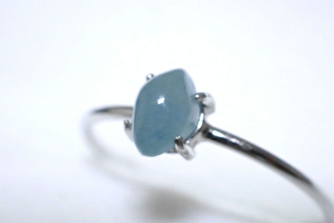 糸魚川翡翠 入コン沢 青 4ミリ リング 指輪 11号 ③ 送料無料