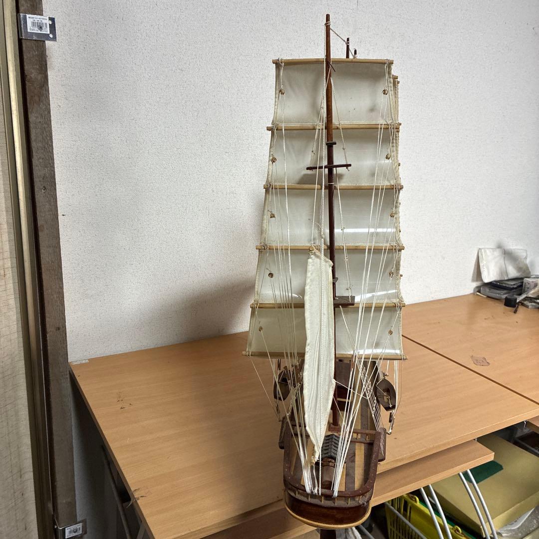 大型 木製 帆船模型 インテリア オブジェ 飾り船 自宅保管品