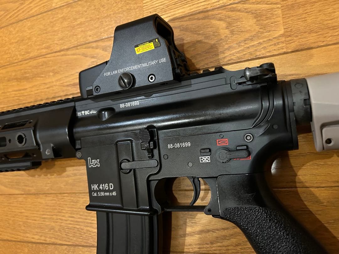 東京マルイ製HK416D ハンドガード、ストック、ダットサイト等シールズ仕様