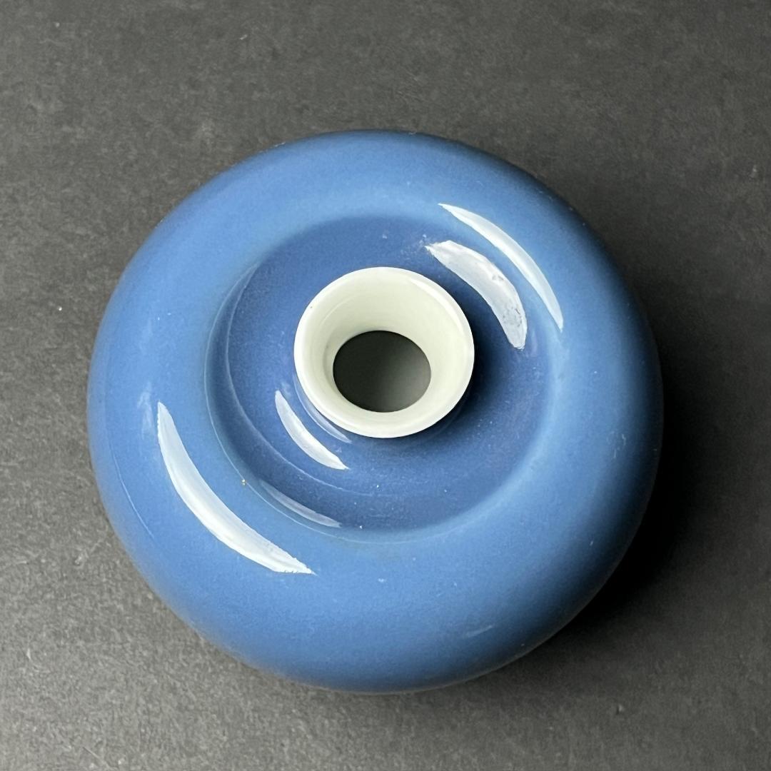 天藍釉蘋果尊 大清康熙年製 六字三行楷書款 古玩