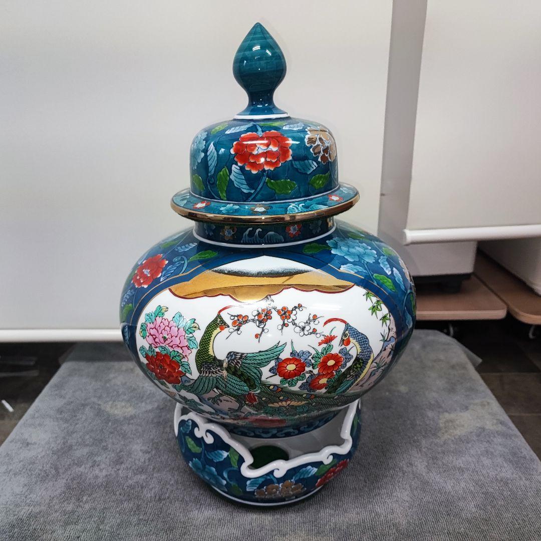 有田焼 金龍窯 博山作 壷 壺 幅奥行き約30cm 高さ約50cm