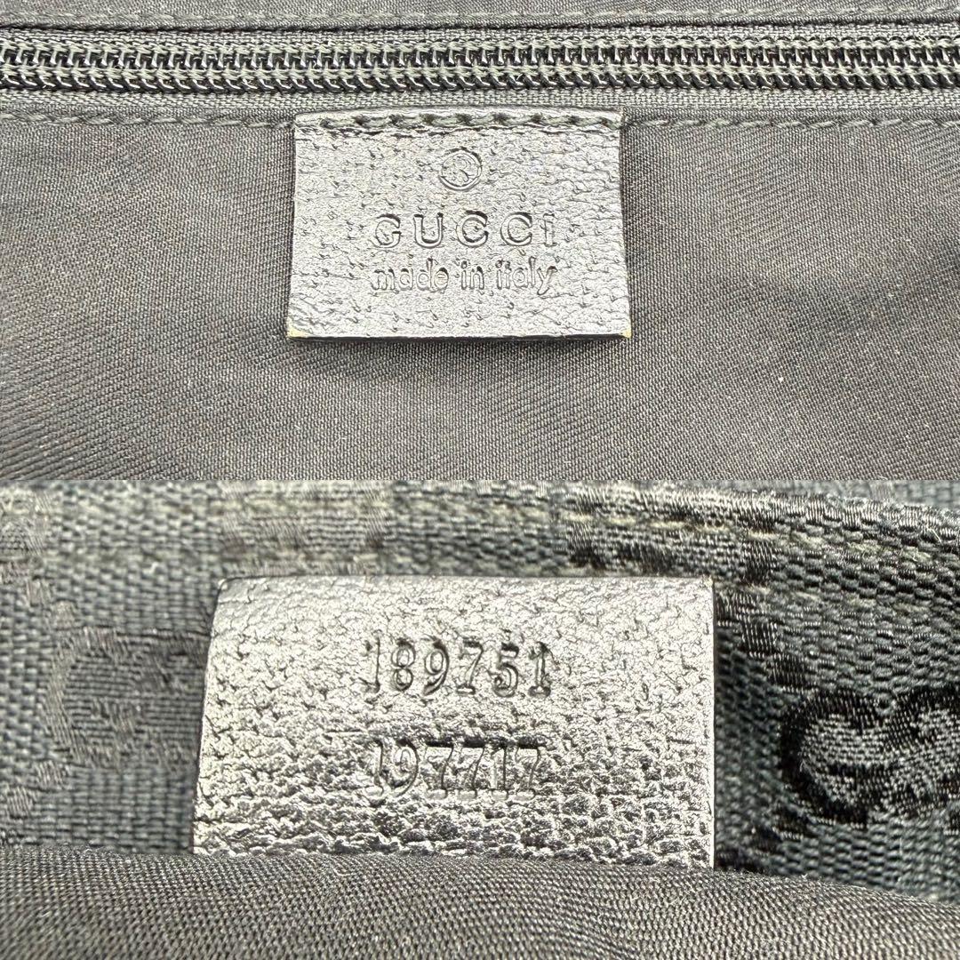 GUCCI グッチ ショルダーバッグ GG キャンバス シェリーライン ブラック