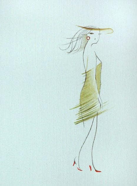 油絵 菅家令子 絵 絵画インテリア額付(青緑＋金色の枠) F4-080314女性