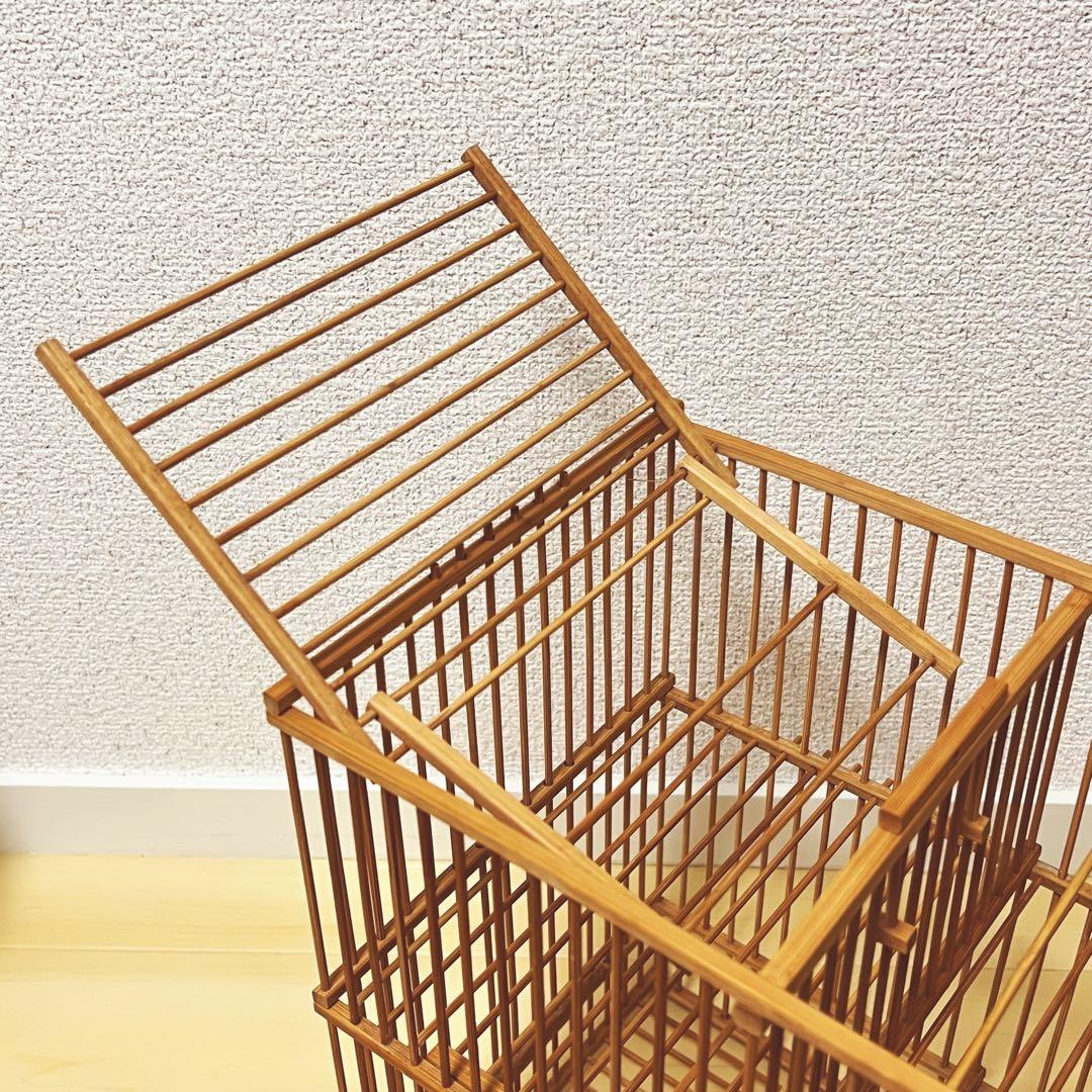 蔵出し出品】竹製 鳥籠 落とし籠