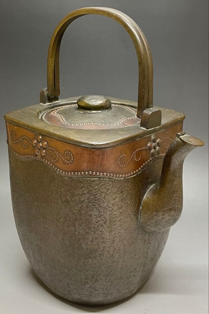 金工師 金屋五郎三郎 注水 薬缶 口蓋付 銅製 茶道具 N773 - メルカリ